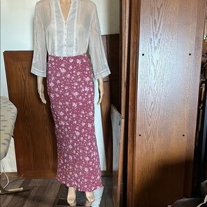 Altar’d State Floral Pink Maxi Skirt